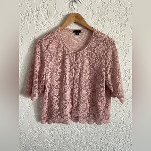 Romantic RARE Vintage 90s Sheer Lace 3/4 Sleeve Cardigan